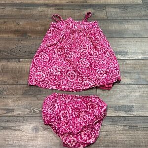 Chelsea's Corner Baby Girl Dress  &‎ Diaper Cover 24 Months Pink Bloomers
